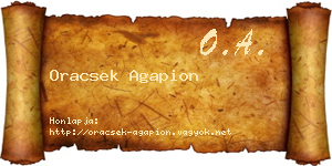 Oracsek Agapion névjegykártya